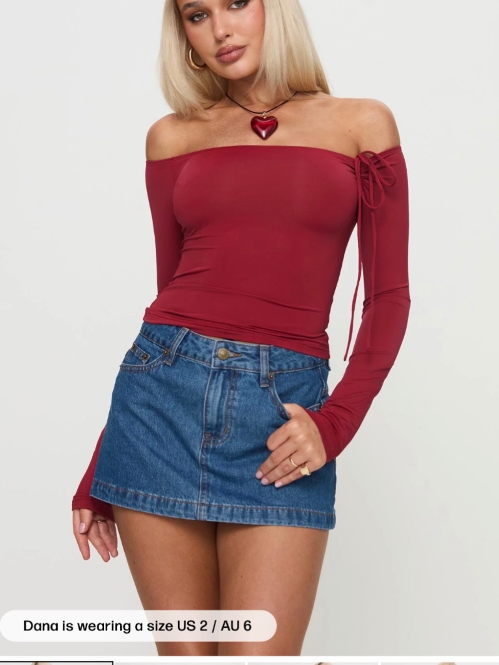 Princess Polly Denim Mini Skirt Size 2